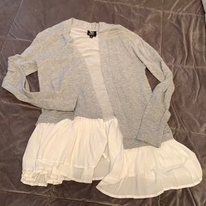 Flowy Gray Open Cardigan Sweater